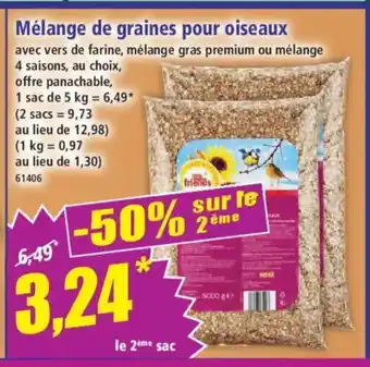 Norma Mélange de graines pour oiseaux offre