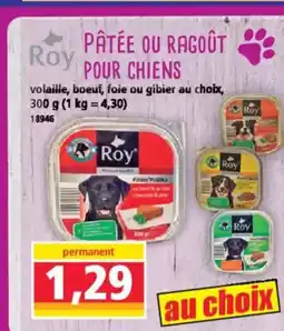 Norma ROY Pâtée ou ragoût pour chiens offre