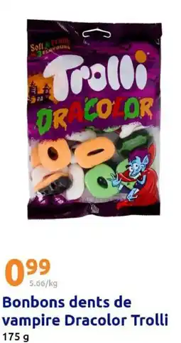 Action Bonbons dents de vampire dracolor trolli offre