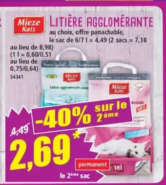 Norma MIEZE KATZ Litière agglomérante offre