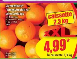Norma Clémentines Nules/Arrufatina selon arrivage offre