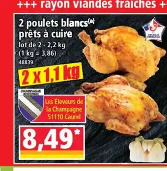 Norma 2 poulets blancs prêts à cuire offre