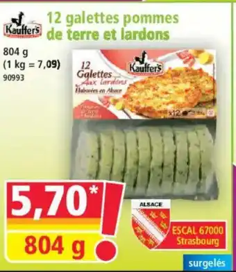 Norma KAUFFER'S 12 galettes pommes Kauffers de terre et lardons offre