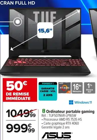 Carrefour B Ordinateur portable gaming offre