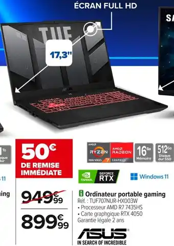 Carrefour Ordinateur portable gaming offre