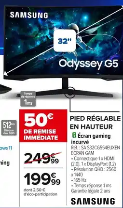 Carrefour Écran gaming incurvé offre