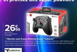 Carrefour Manette sans fil pour nintendo switch subsonic offre