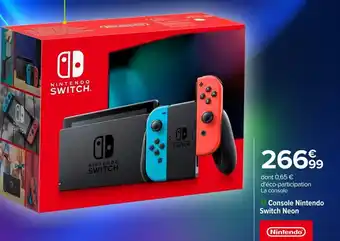 Carrefour Console nintendo switch neon offre
