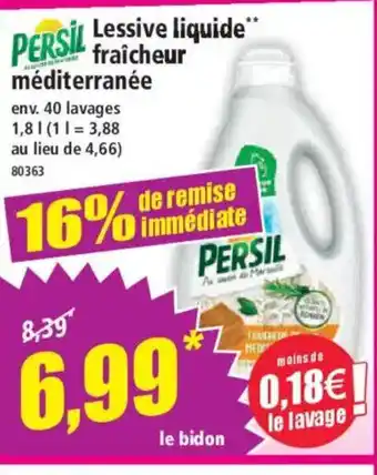 Norma PERSIL Lessive liquide fraîcheur méditerranée offre