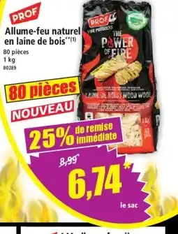 Norma PROF Allume-feu naturel en laine de bois offre