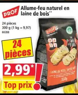 Norma PROF Allume-feu naturel en laine de bois offre