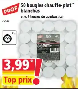 Norma PROF 50 bougies chauffe-plat blanches offre