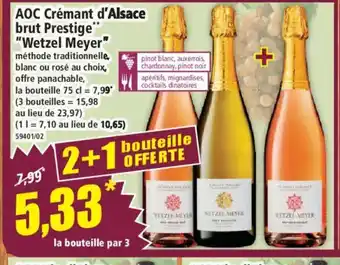 Norma AOC Crémant d'Alsace brut Prestige Wetzel Meyer offre
