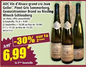 Norma AOC Vin d'Alsace grand cru Jean Geiler Pinot Gris Sommerberg, Gewurztraminer Brand ou Riesling Wineck-Schlossberg offre
