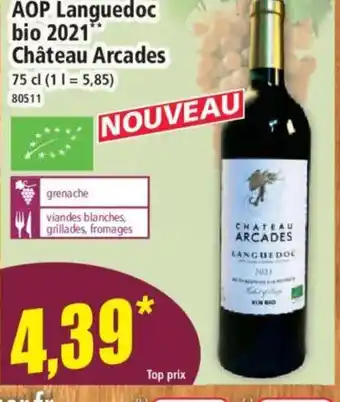 Norma AOP Languedoc bio 2021 Château Arcades offre
