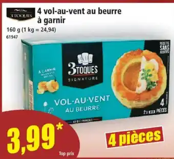 Norma 3 TOQUES 4 vol-au-vent au beurre à garnir offre