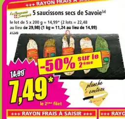 Norma 5 saucissons secs de Savoie offre