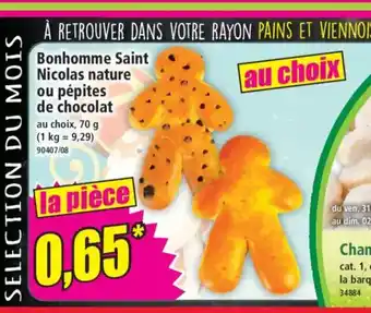 Norma Bonhomme Saint Nicolas nature ou pépites de chocolat offre