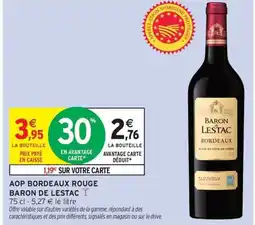 Intermarché Express BARON DE LESTAC Aop bordeaux rouge offre