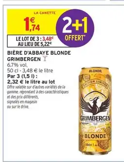 Intermarché Express GRIMBERGEN Bière d'abbaye blonde offre