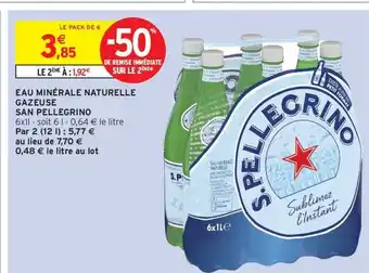 Intermarché Express SAN PELLEGRINO Eau minérale naturelle gazeuse offre