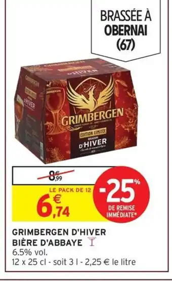 Intermarché GRIMBERGEN D'hiver bière d'abbaye offre