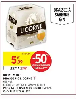 Intermarché WHITE BRASSERIE LICORNE Bière offre