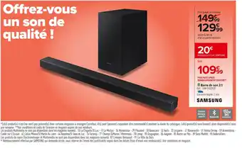 Carrefour SAMSUNG Barre de son 2.1 offre