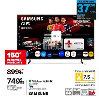 Carrefour SAMSUNG Téléviseur QLED 4K offre