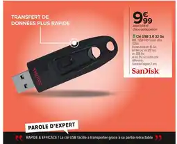 Carrefour SANDISK Clé USB 3.0 32 Go offre