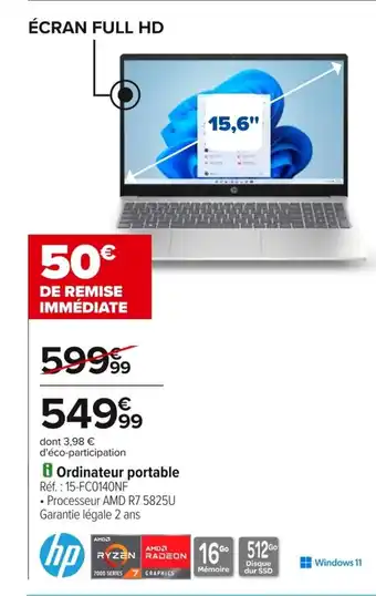 Carrefour HP Ordinateur portable offre