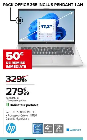 Carrefour HP Ordinateur portable offre