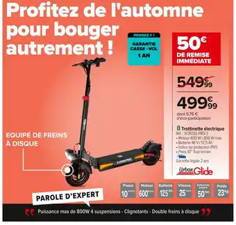 Carrefour URBAN GLIDE Trottinette électrique offre