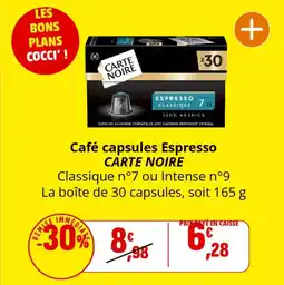 Coccinelle Supermarché Café capsules espresso carte noire offre