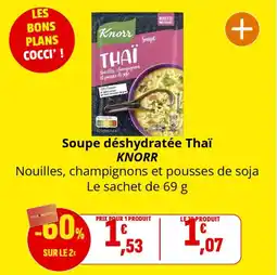 Coccinelle Supermarché Soupe déshydratée thaï knorr offre