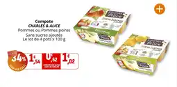 Coccinelle Supermarché Compote charles & alice offre