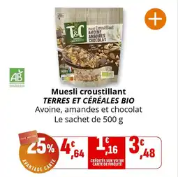 Coccinelle Supermarché Muesli croustillant terres et céréales bio offre