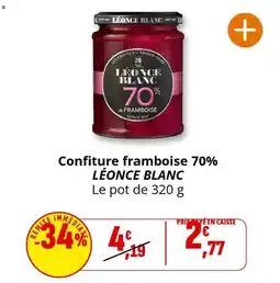Coccinelle Supermarché Confiture framboise 70% léonce blanc offre