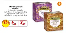 Coccinelle Supermarché Infusion ayurvéda twinings offre