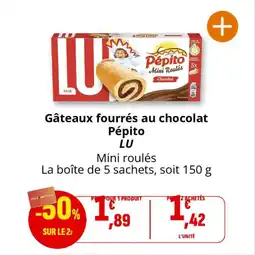 Coccinelle Supermarché Gâteaux fourrés au chocolat pépito lu offre