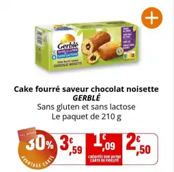Coccinelle Supermarché Cake fourré saveur chocolat noisette gerblé offre