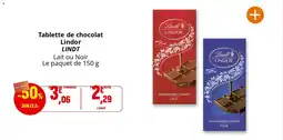 Coccinelle Supermarché Tablette de chocolat lindor lindt offre