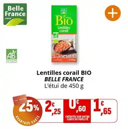Coccinelle Supermarché Lentilles corail bio belle france offre