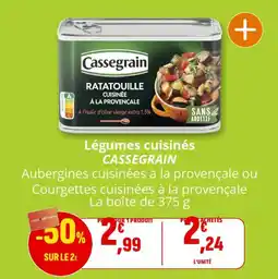 Coccinelle Supermarché Légumes cuisinés cassegrain offre