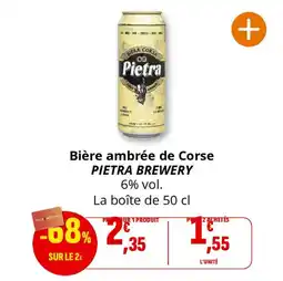 Coccinelle Supermarché Bière ambrée de corse pietra brewery offre