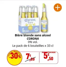 Coccinelle Supermarché Bière blonde sans alcool corona offre