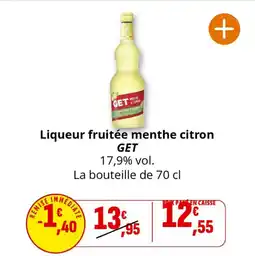 Coccinelle Supermarché Liqueur fruitée menthe citron get offre