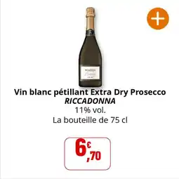 Coccinelle Supermarché Vin blanc pétillant extra dry prosecco riccadonna offre