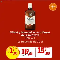 Coccinelle Supermarché Whisky blended scotch finest ballantine's offre