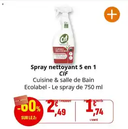 Coccinelle Supermarché Spray nettoyant 5 en 1 cif offre